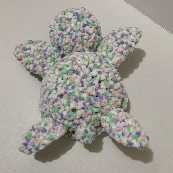 Sea Turtle Soft Stuffed Plushie Handmade Crochet Sea Turtle - Picture 9 of 13